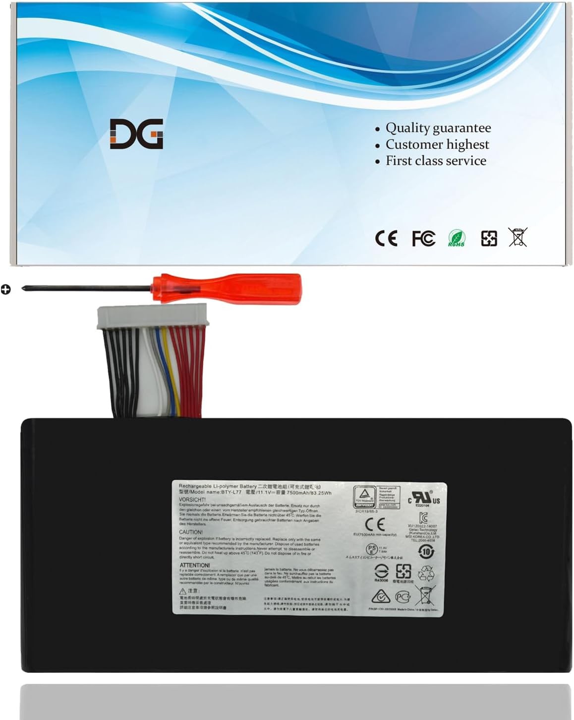 New BTY L77 Laptop Battery for MSI GT72 2QD 2QE 2PE 6QE GT72S 6QF 6QD GT72VR