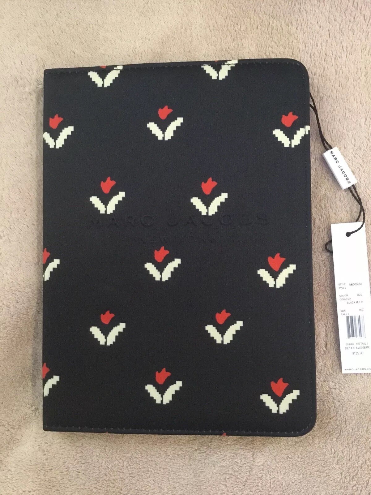 MARC JACOBS New York Neoprene Black Tulip Tablet Case