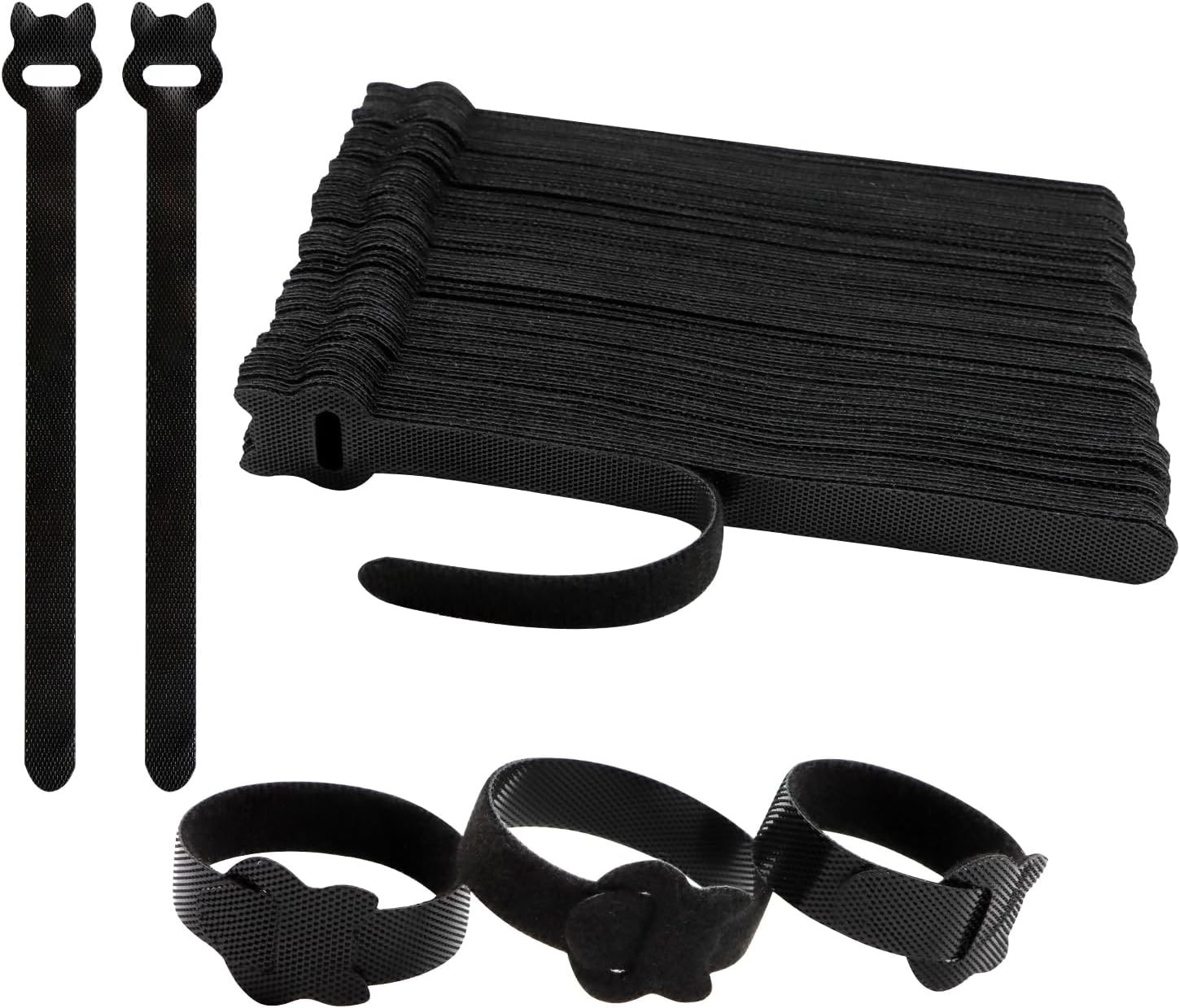100PCS Reusable Cable Ties, 6 Inches Adjustable Hook and Loop Cord Straps,