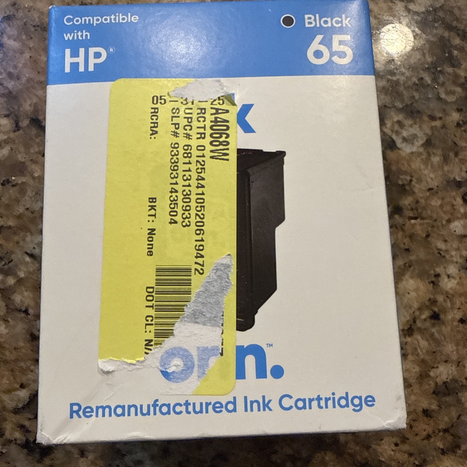 Onn Compatible With HP 65 Black Ink Cartridge EXP 10/2026 BRAND NEW