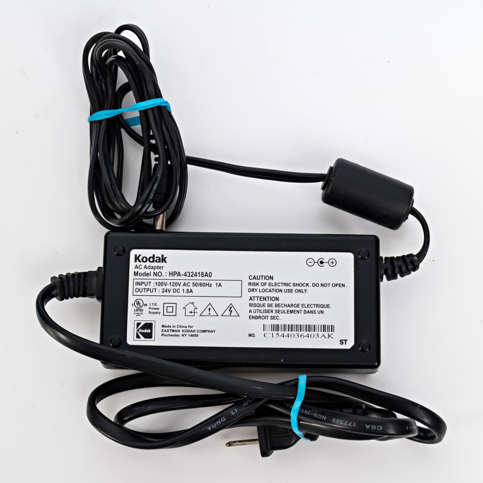 Genuine Kodak EasyShare Printer AC Adapter Power Supply Cable/Cord HPA-432418A0