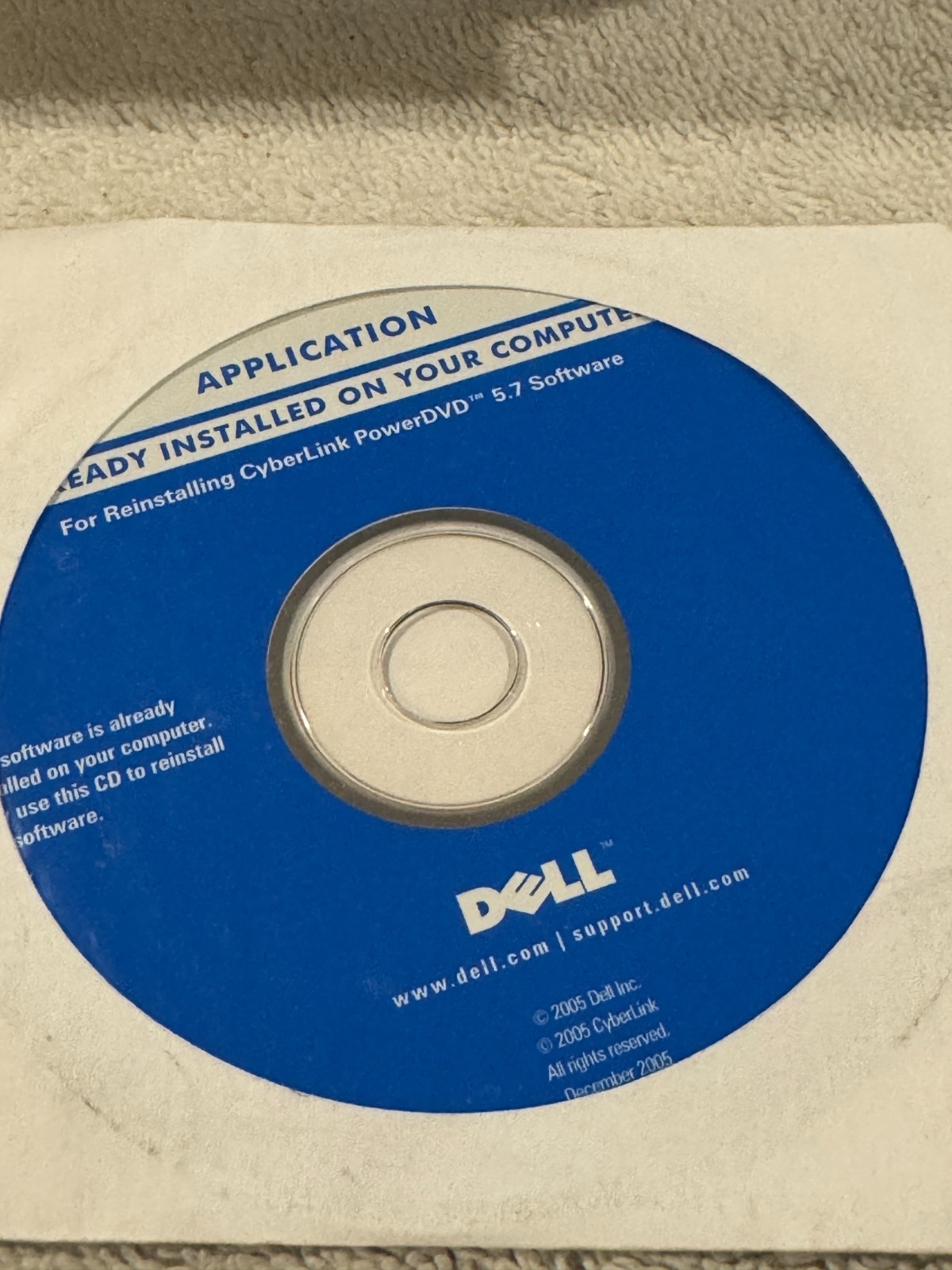 Dell Application for Reinstalling CyberLink PowerDVD 5.7 - CD ONLY NEW/SEALED