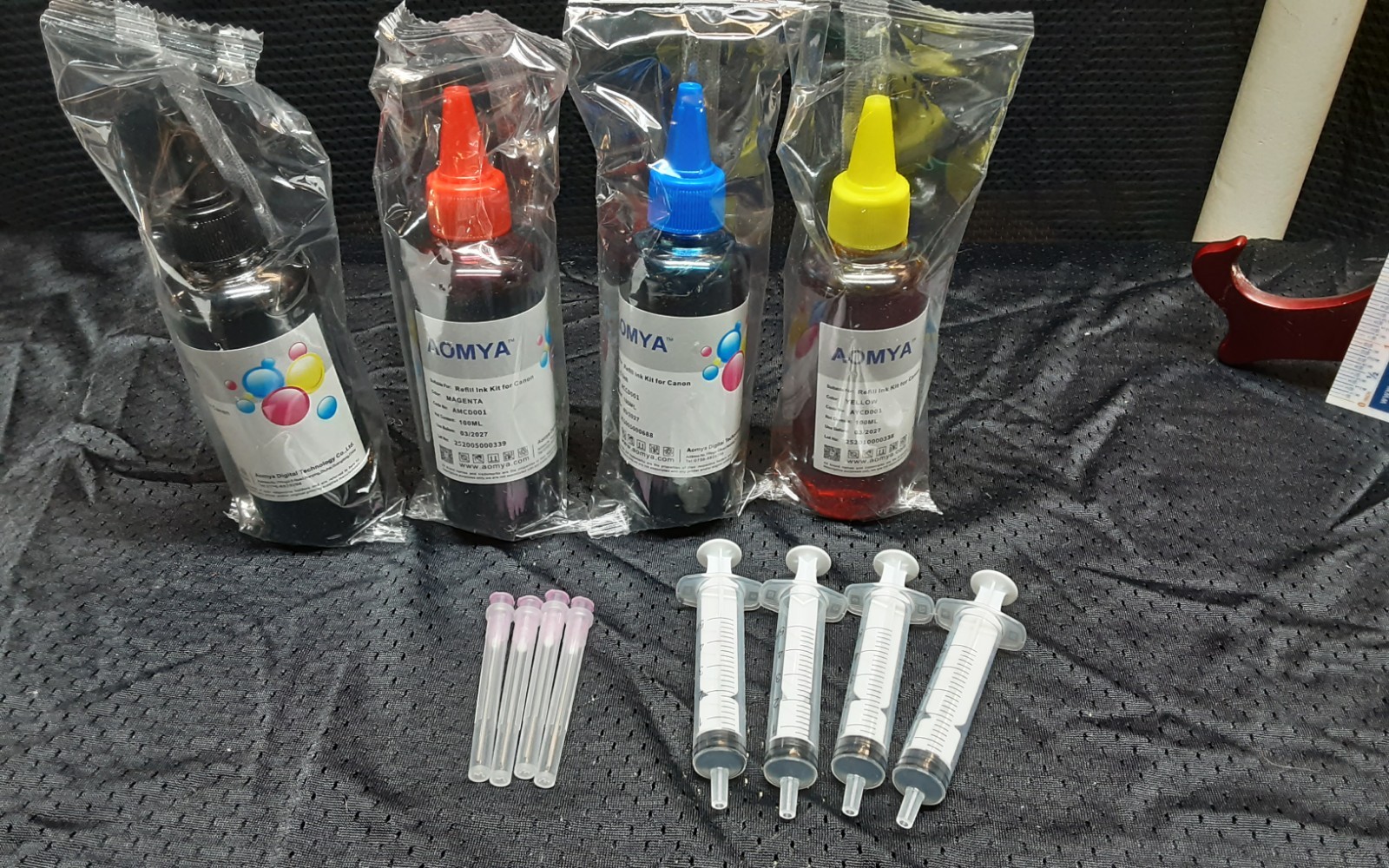 Aomya Ink Refill Kit For Canon Cyan Yellow Magenta Black 