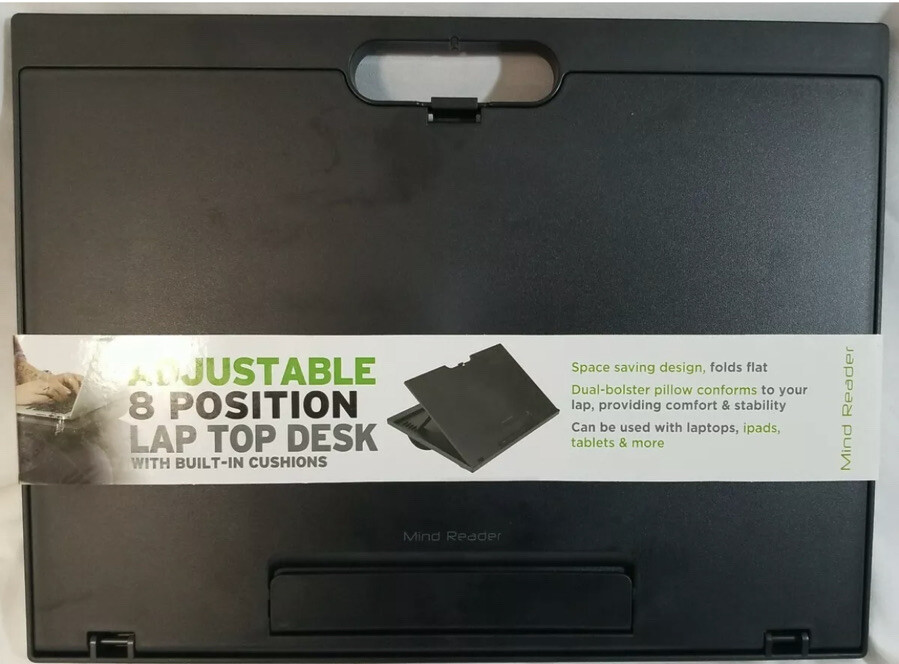 Mind Reader LTADJUST-BLK Adjustable Portable 8 Position Laptop Desk - Black