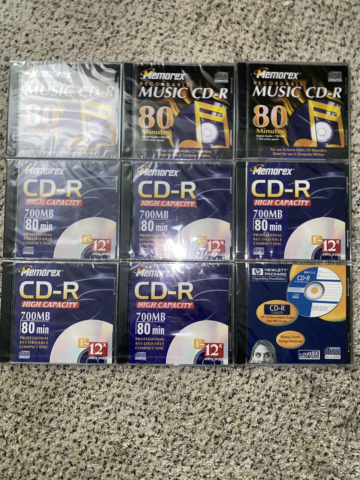 Memorex HP CD-R High Capacity 650/700MB 74/80 Minutes 10 pack New Sealed
