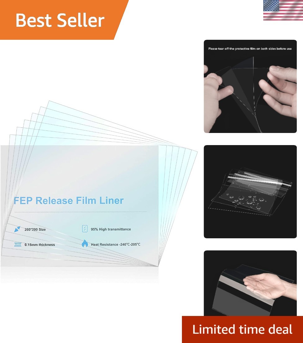 Durable 6PCS 260x200mm FEP Release Film for ELEGOO and ANYCUBIC 3D Printers
