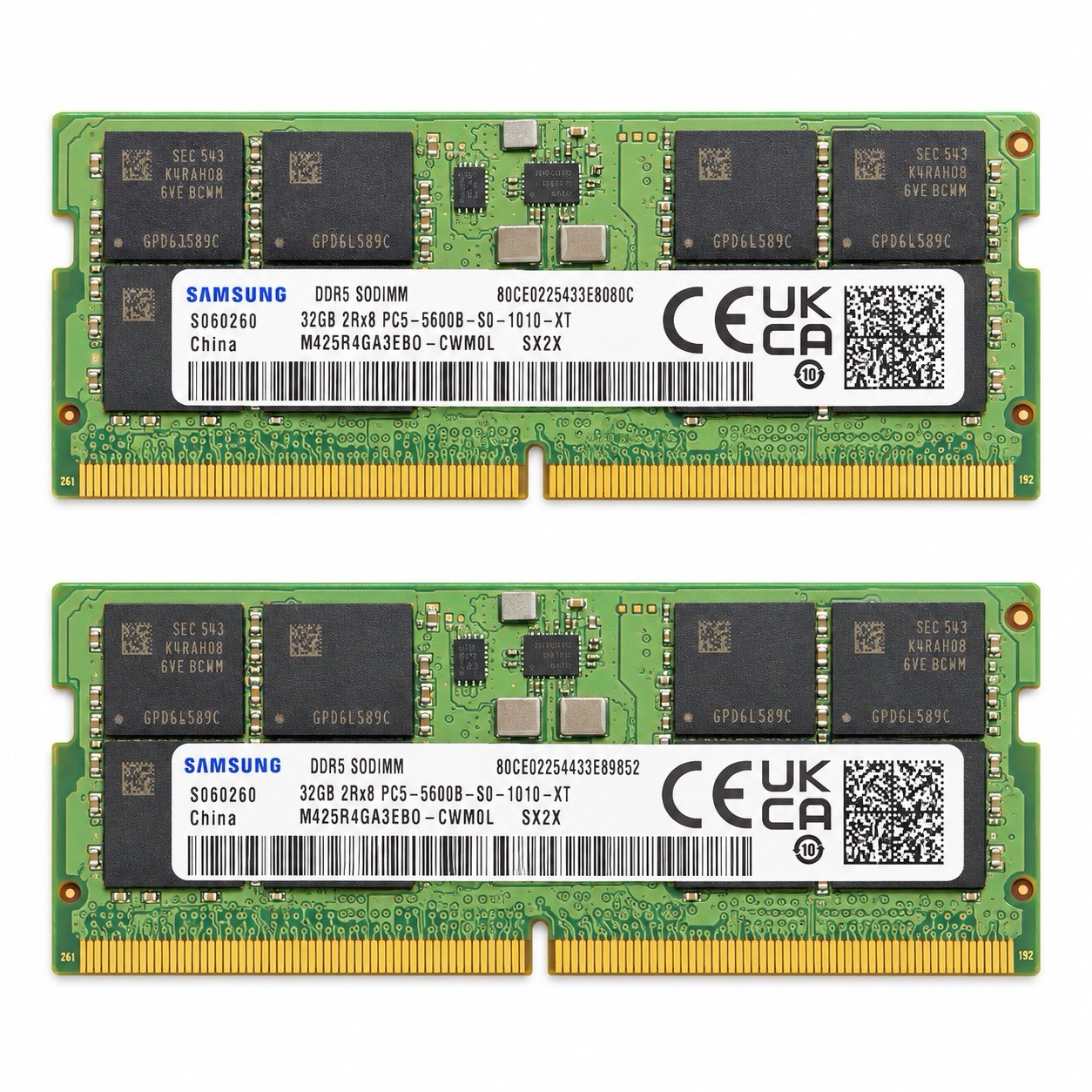 Samsung 64GB Kit 2x32GB DDR5-5600 PC5-44800 SO-DIMM RAM M425R4GA3EB0-CWM0L
