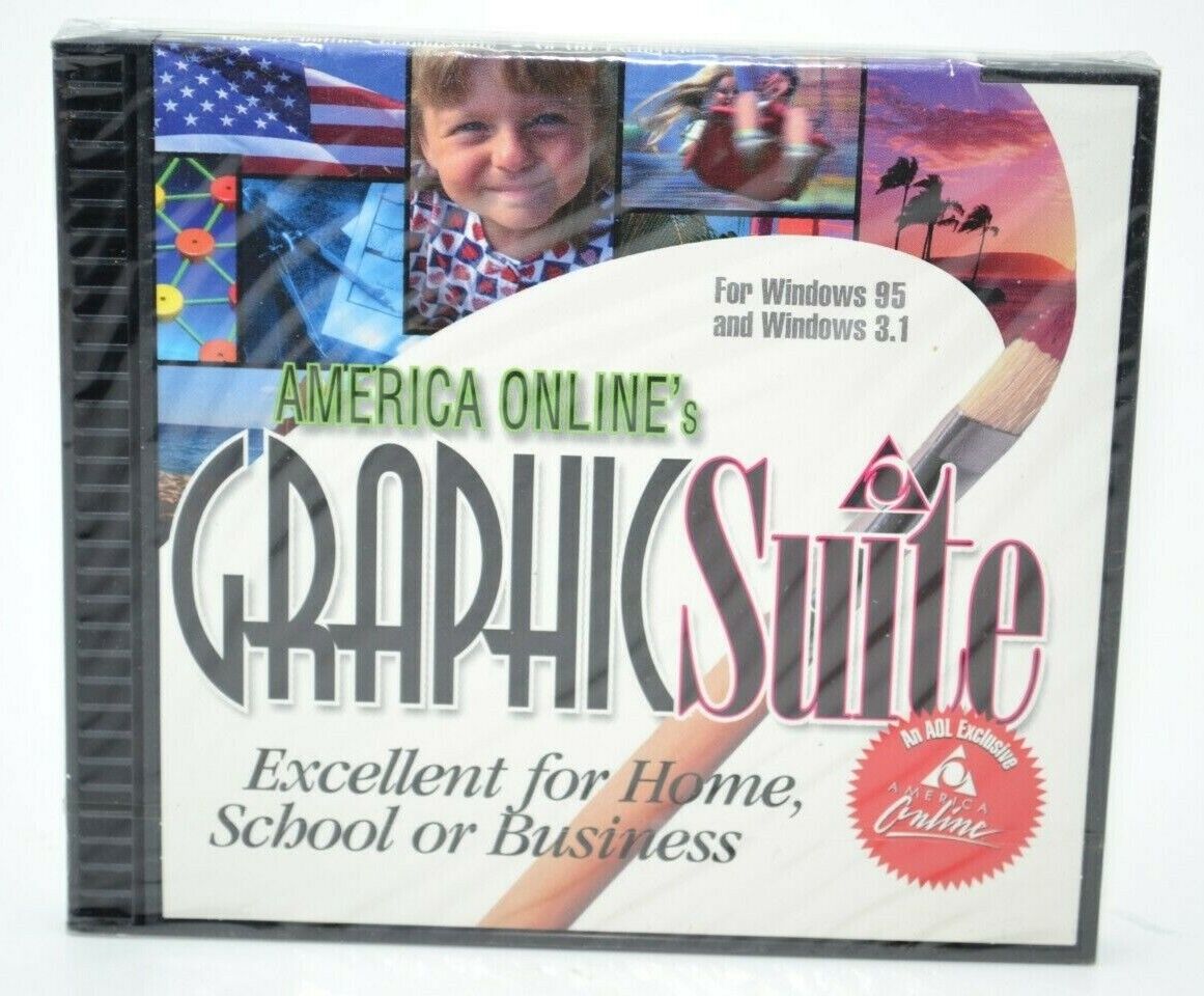 Vintage - America Online's Graphic Suite for Windows 95 - NEW Sealed 