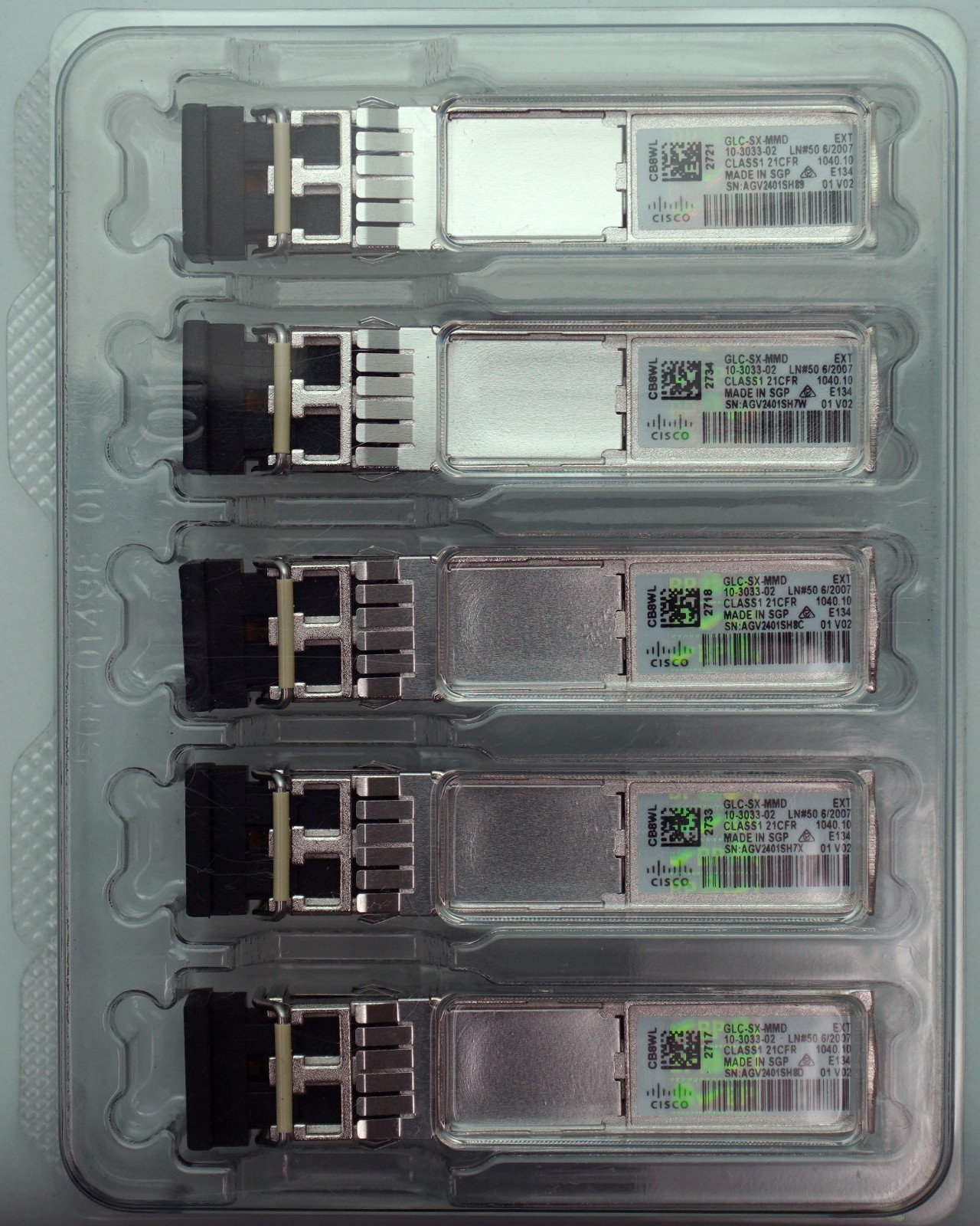 5-Pack Genuine Cisco GLC-SX-MMD++= - PN# 10-3033-02
