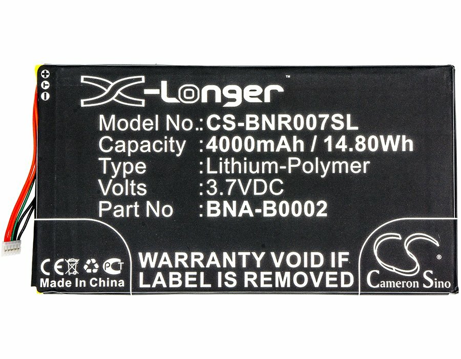 4000mAh Battery for Barnes&Noble BNRV400,BNTV400,NOOK HD 7 tablet,BNA-B0002 3.7V
