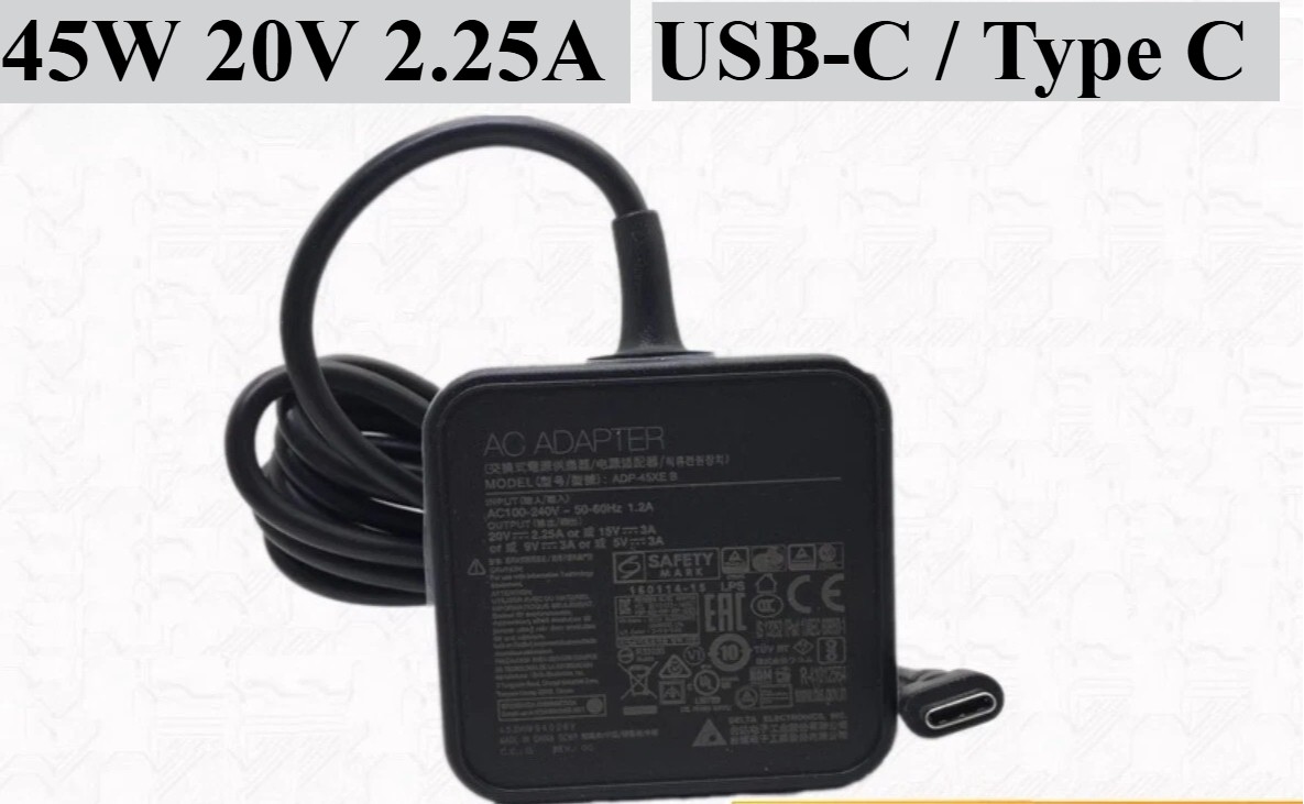 Genuine Delta 45W 20V 2.25A USB-C Charger Type C Adpater ADP-45XE B For Wacom