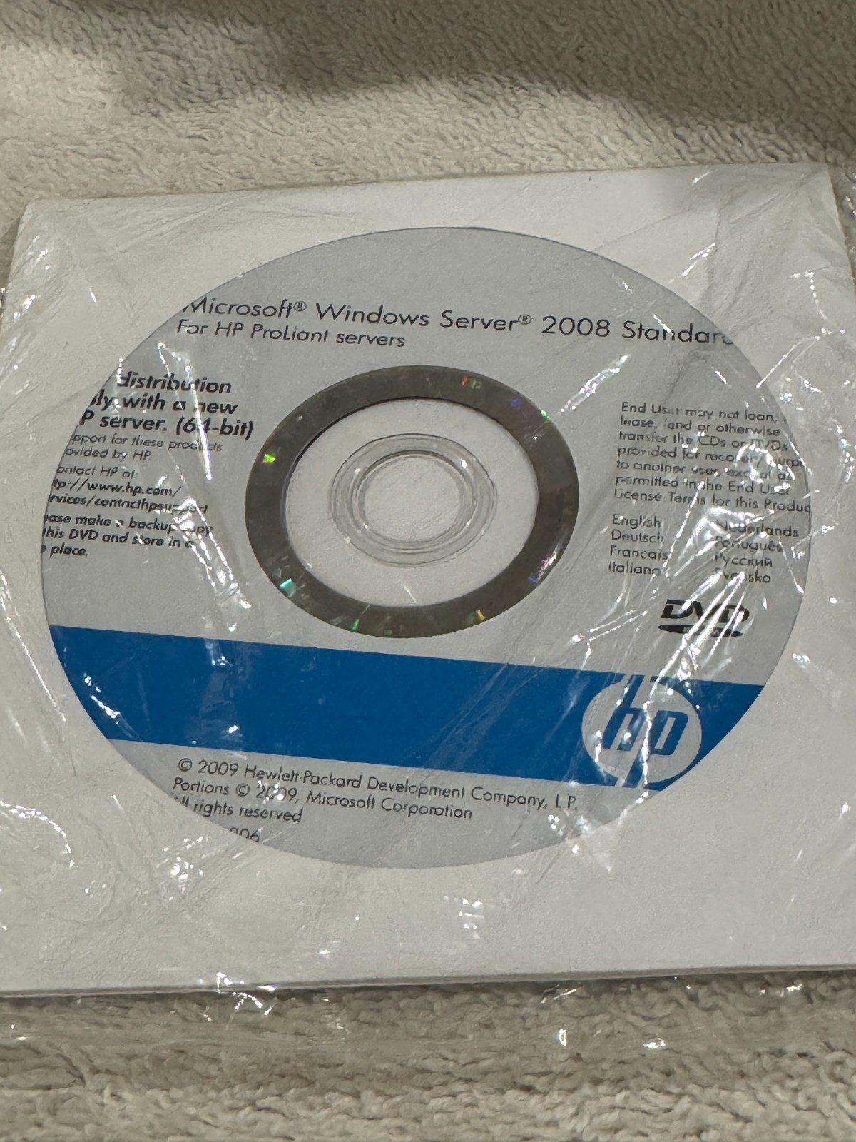 Microsoft Windows Server 2008 Standard for HP ProLiant Servers - NEW/SEALED
