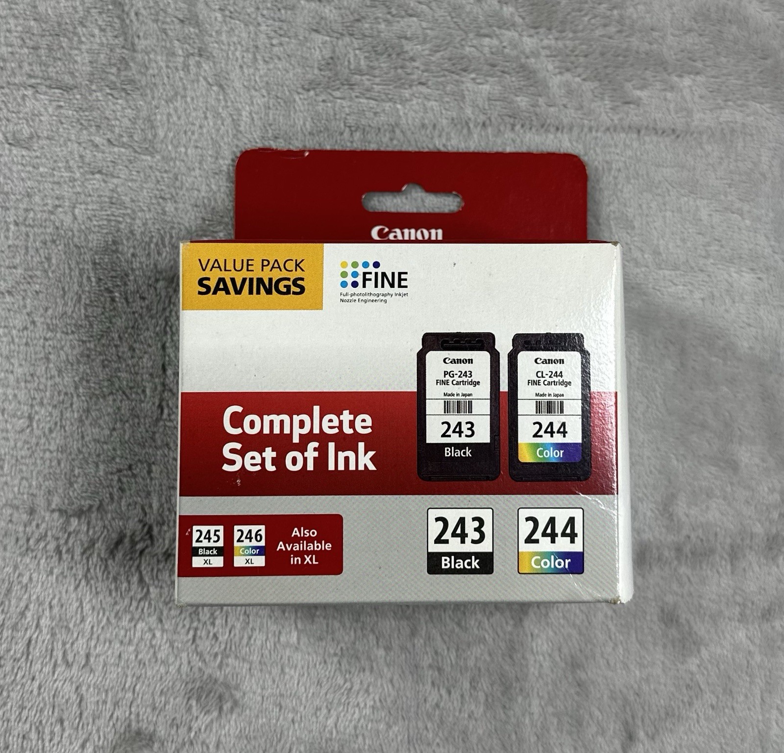 Canon PG-243 Black & CL-244 Color Fine Ink Cartridges - New Sealed