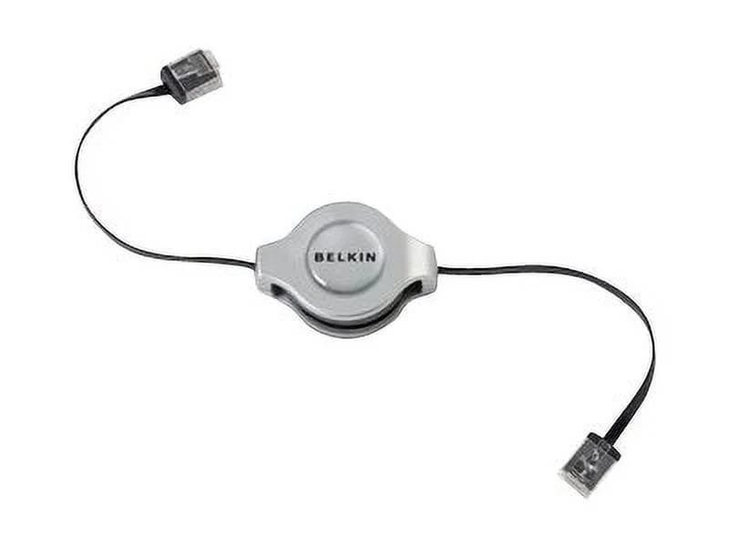 Belkin Retractable CAT5e Networking Ethernet Cable, RJ45 Connectors, Gray 3.6 ft