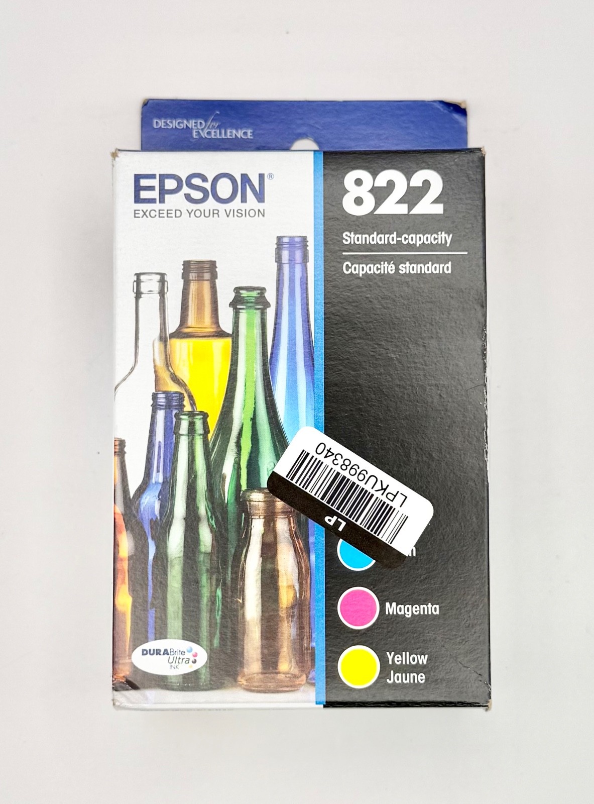 New - Epson 822 DURABrite Ultra Ink Standard Capacity, Color Combo