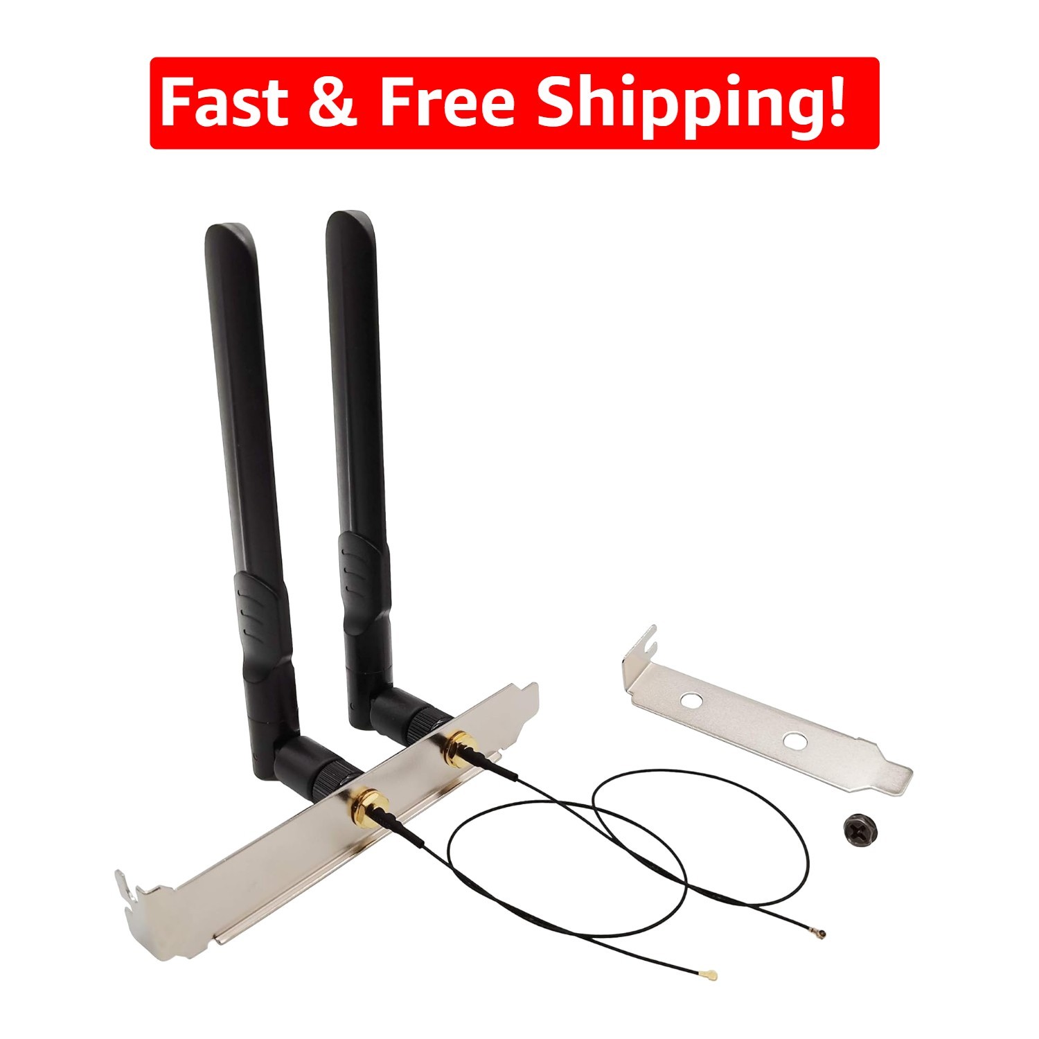 Dual Band 8dBi WiFi Antenna Set with Extension Cables and Brackets for M.2 NGFF