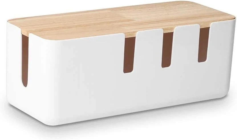 Desktop Cable Organizer Box Power Strip Cord Management Storage Hide Wires