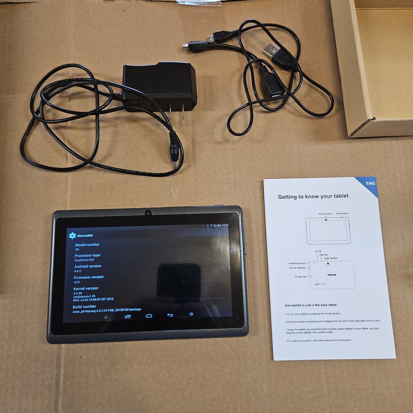 Alldaymall A88S 7" Android Tablet Touch Q8