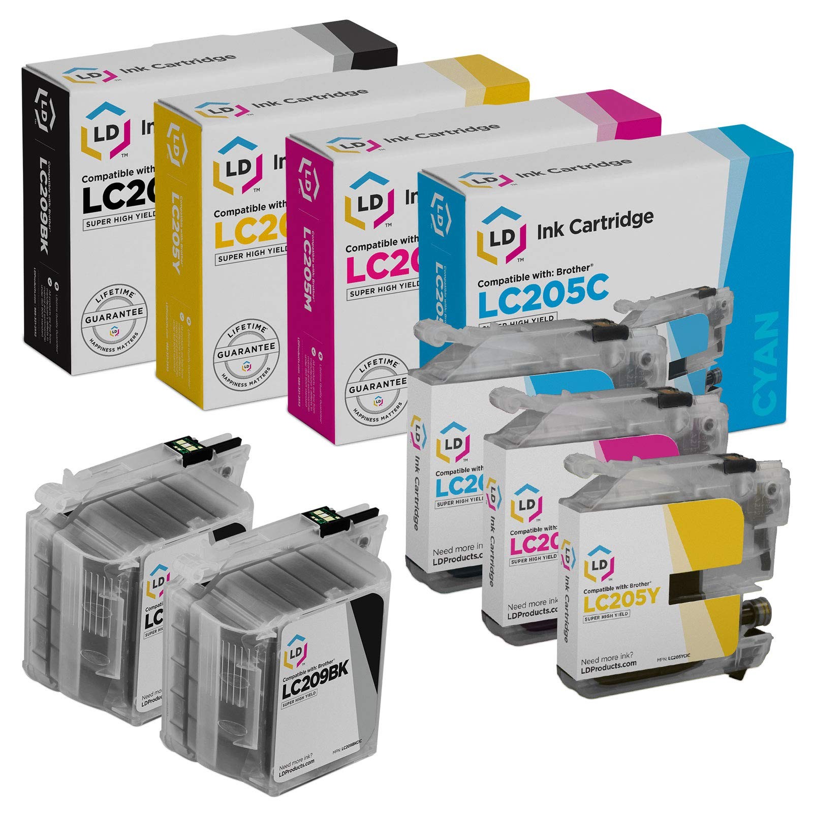 LD Compatible Brother LC209/LC205 5PK: 2 LC209BK/LC205C/LC205M/LC205Y
