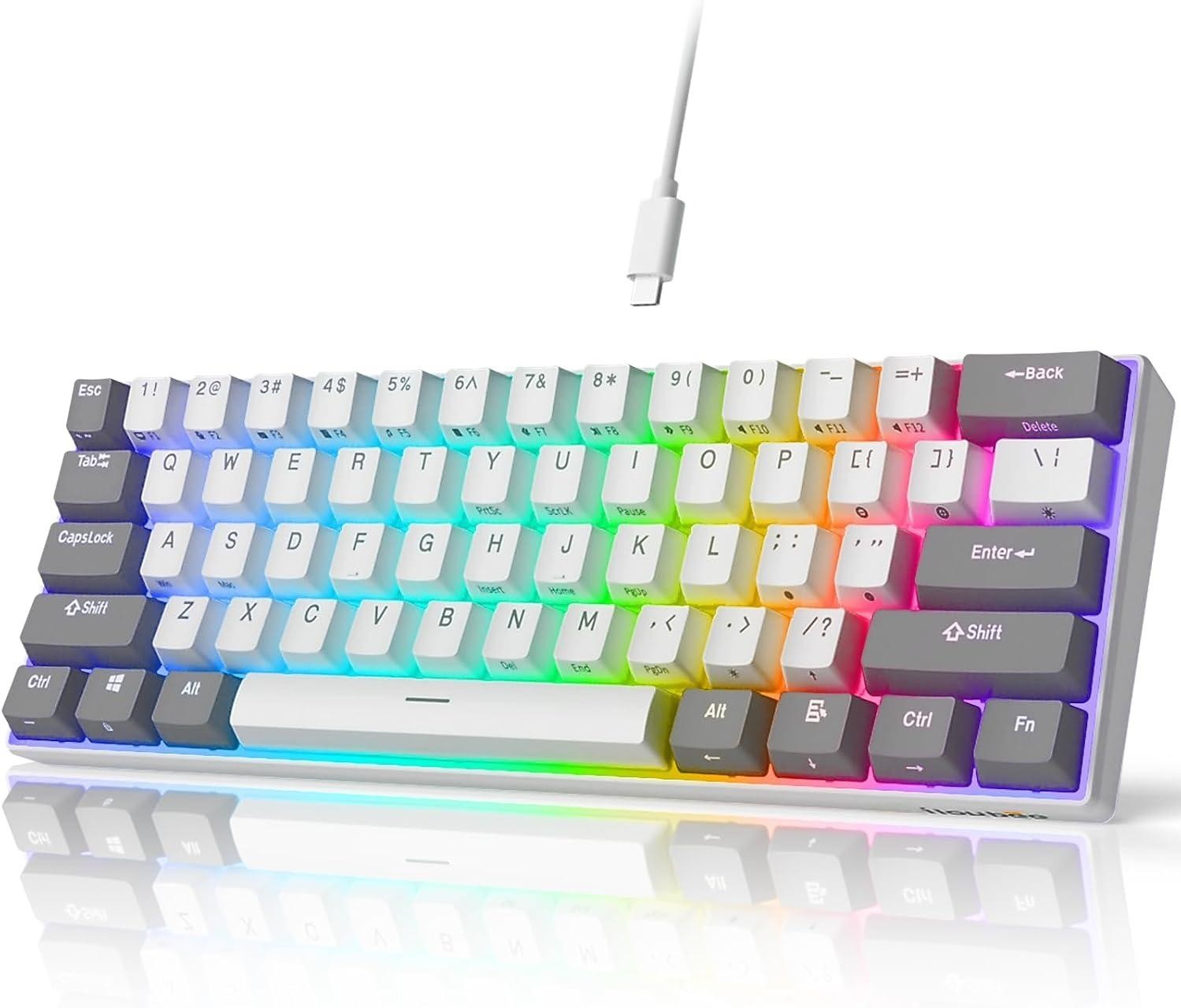 Mechanical Keyboard 60 Percent, RGB Hot Swappable Red Switch Wired Gaming 