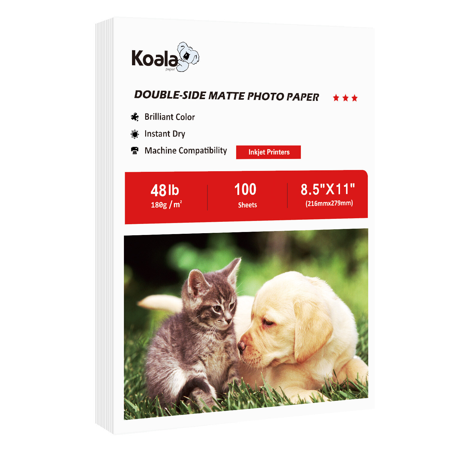 Lot Koala Double Sided Matte Photo Paper 48lb 8.5x11 8.5x14 for Inkjet Printer