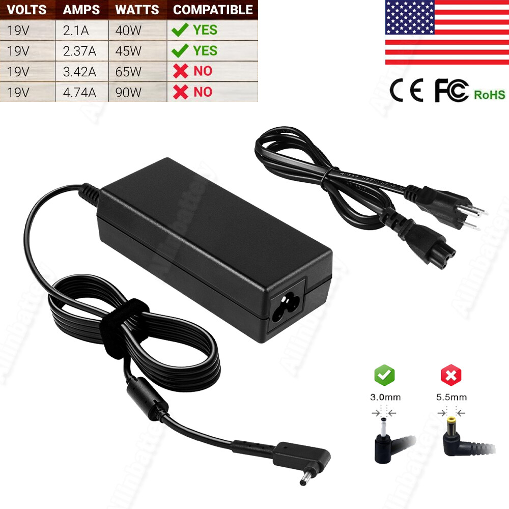 19V 2.37A 45W AC Adapter Power Charger for SAMSUNG NP900X3A NP900X3C NP900X4C