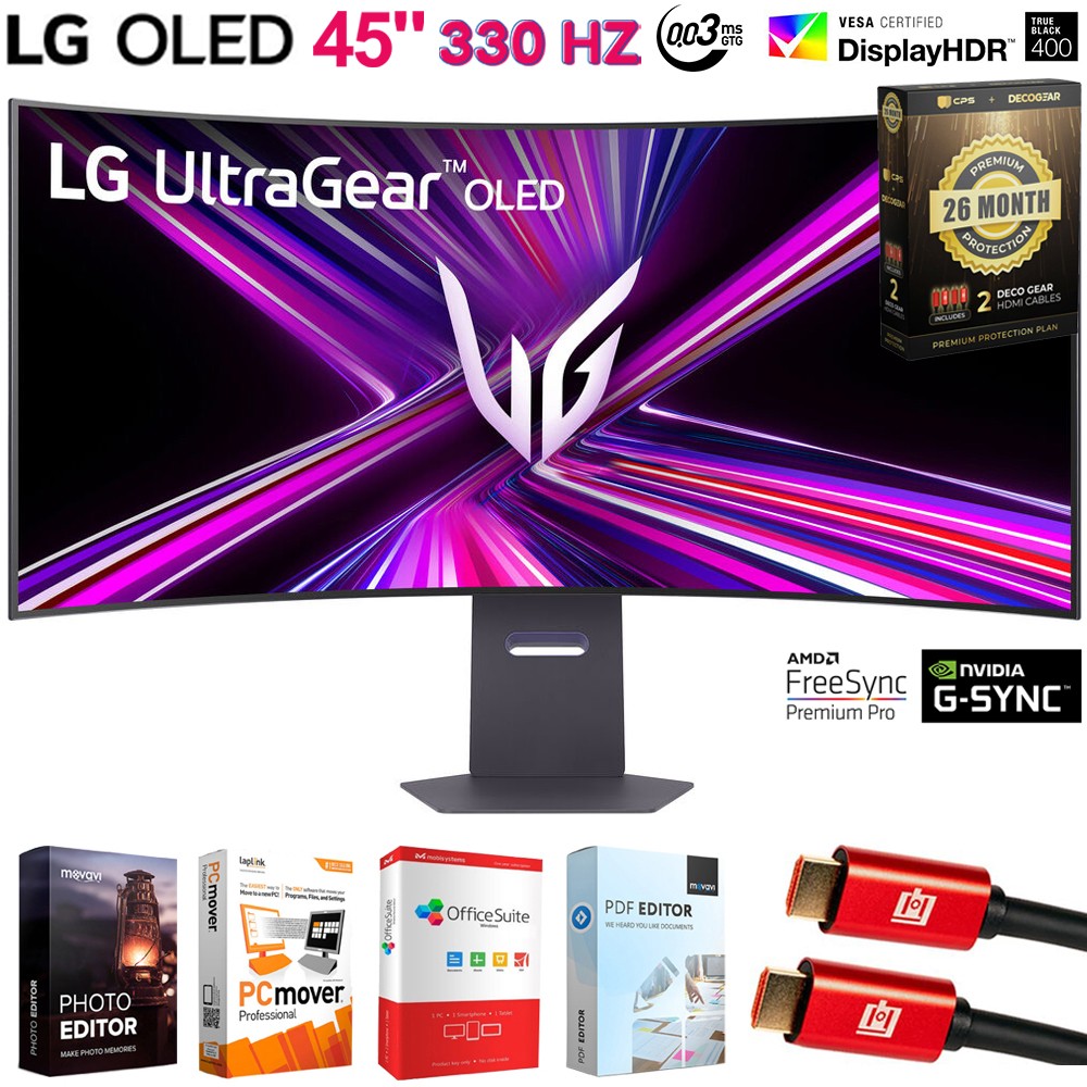LG UltraGear 45" OLED 5K2K Curved Gaming Monitor +26 Months Protection Bundle
