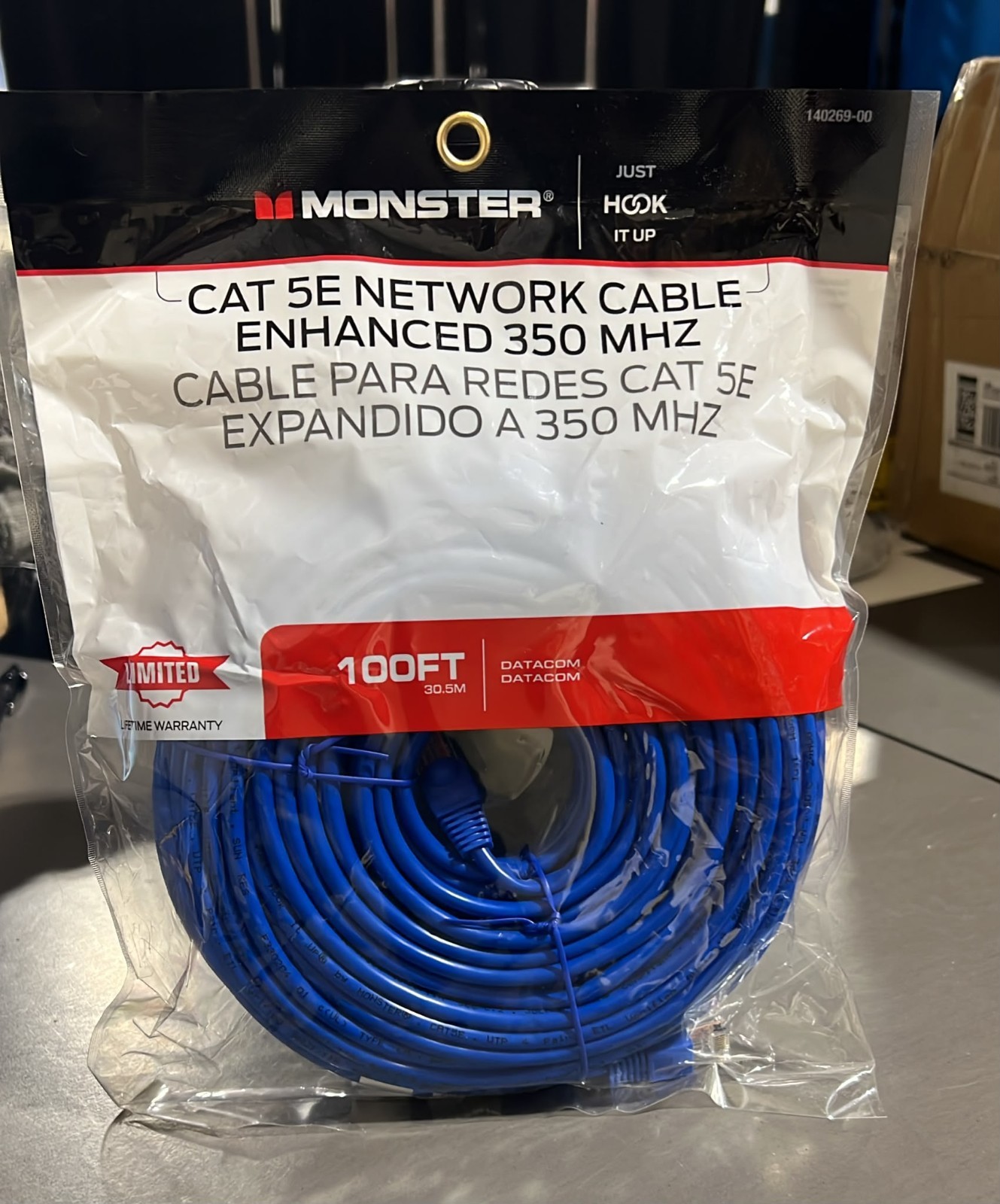 100’ Monster CAT 5E Network Cable Enhanced 350 MHZ 140269-00 NIB