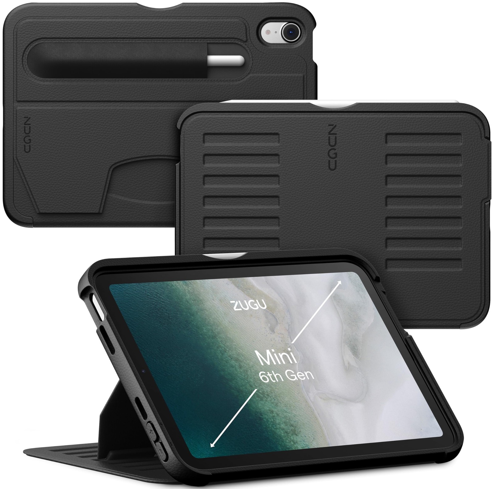ZUGU Case for iPad mini 6/7 (A17 Pro) 2021/2024 [Black] Stealth Black