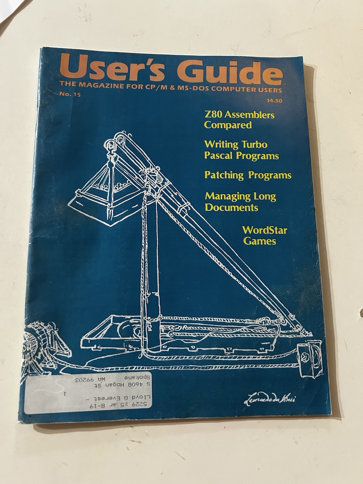 User's Guide Magazine No 15 CP/M MS-DOS Z80 Turbo Pascal WordStar Vintage 