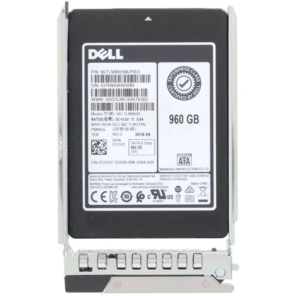NEW DELL/Samsung 960GB 2.5" SATA 6Gb/s PowerEdge R450 R550 R650 R750 Server SSD