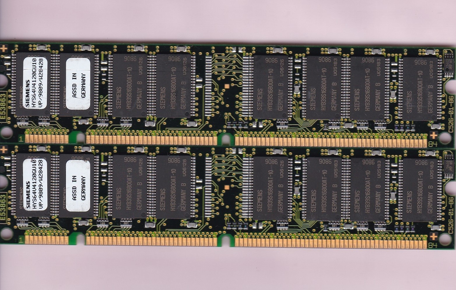 64MB 2x32MB PC-66 Siemens HYS64V4120GU10 Memory Kit PC66 3.3V 4Mx64 SDR SDRAM