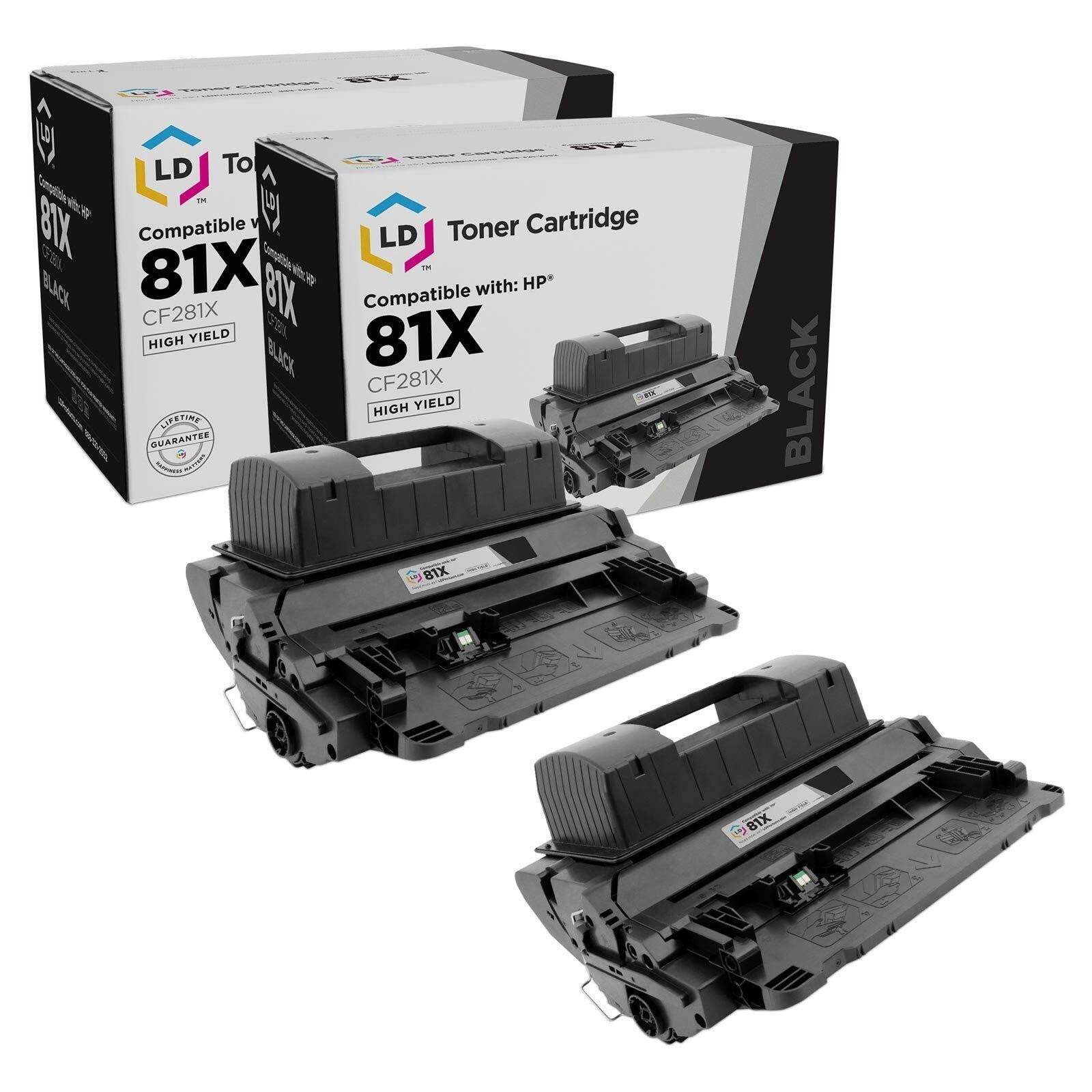 2PK LD Replacement CF281X Compatible With HP 81X Black for M604 M605 M606 M605dn