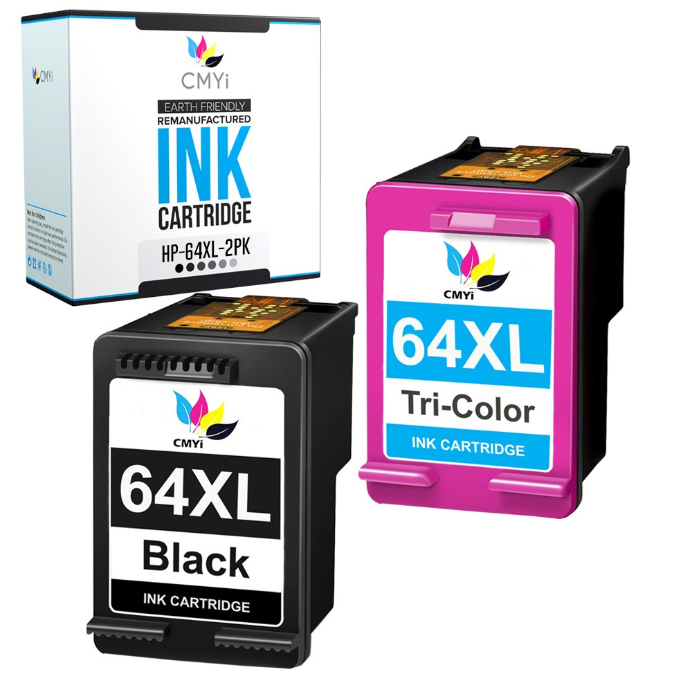 2PK CMYi Replacement 64XL Ink Cartridges for HP ENVY Photo 7822 7832 7855 7858e