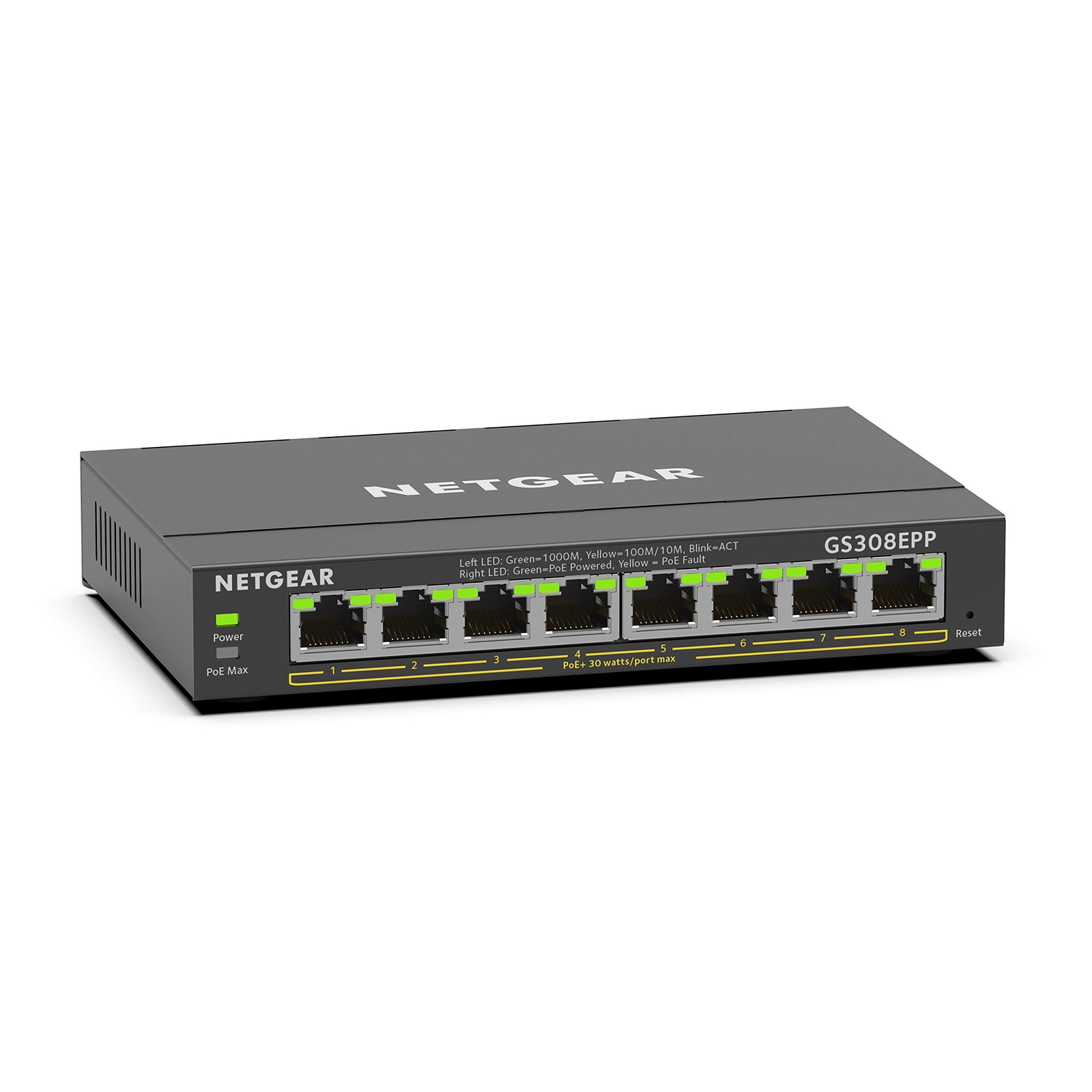 NETGEAR GS308EPP 8 Port PoE Gigabit Ethernet Smart Managed Switch 124W Power