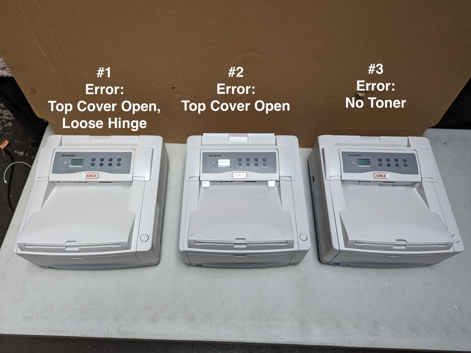Lot of 3 Okidata OKI B4600 Beige Digital LED Monochrome Printer 230V 62446502