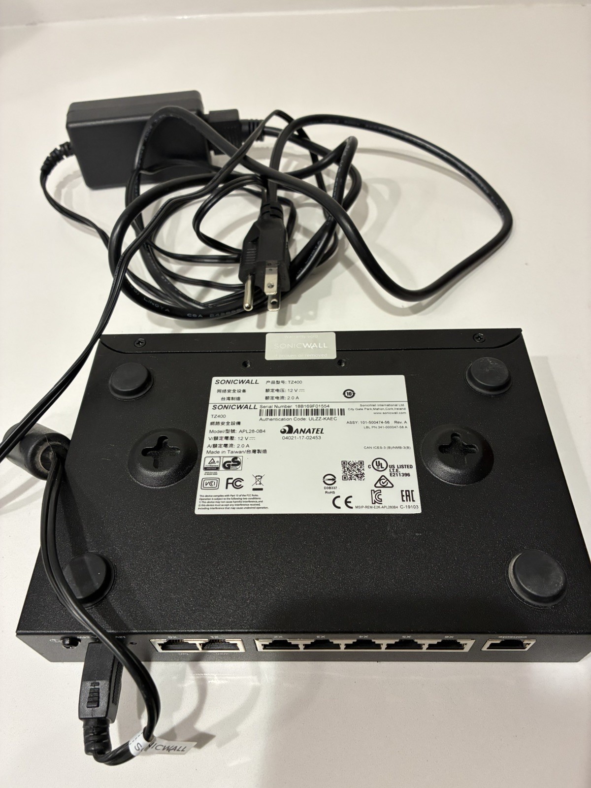 SONICWALL TZ400 FIREWALL APPLIANCE APL28-0B4