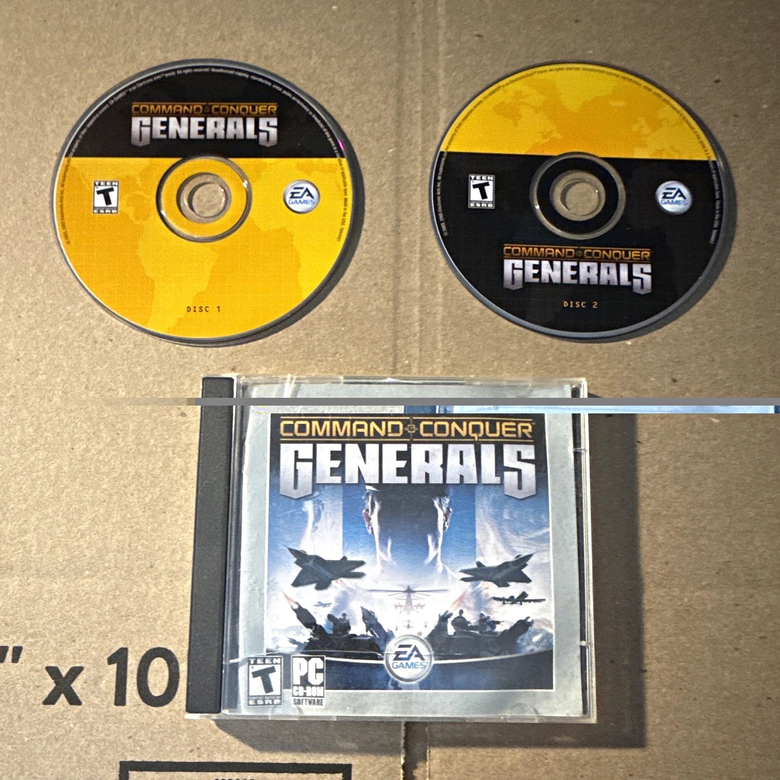 EA PC Games Command & Conquer Generals PC CD-ROM Video Game 2-Disc Excellent