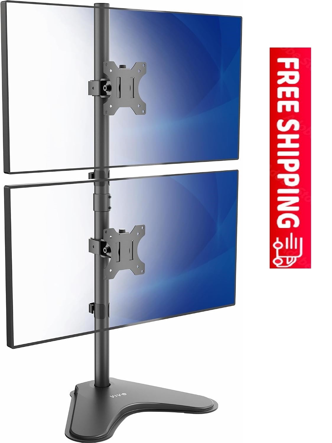 STANDV002L Vertical Stacked Dual Monitor Stand Base For Ultrawide 34 In