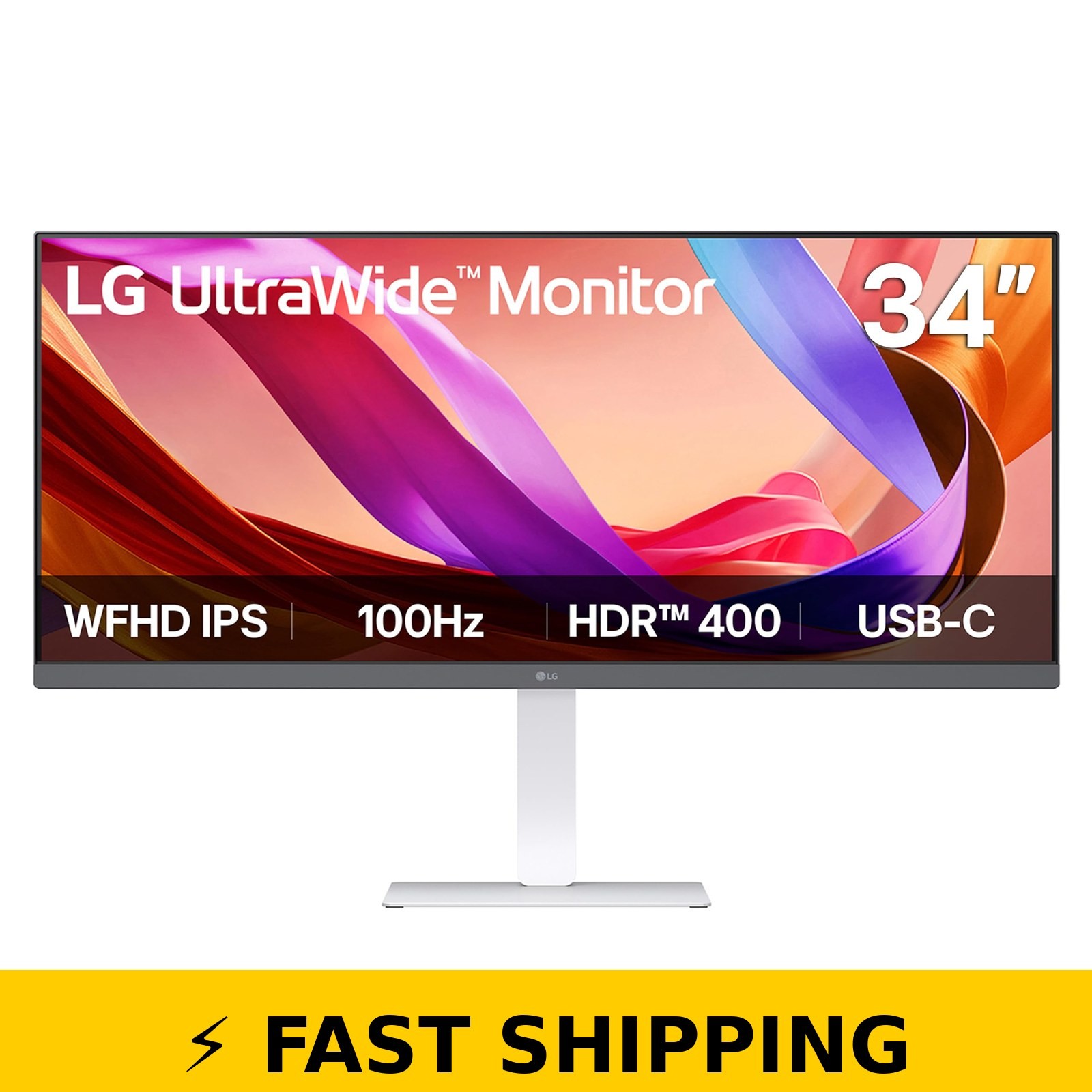 LG 34U530A-W 34" UltraWide Monitor - 100Hz, IPS, HDR, White