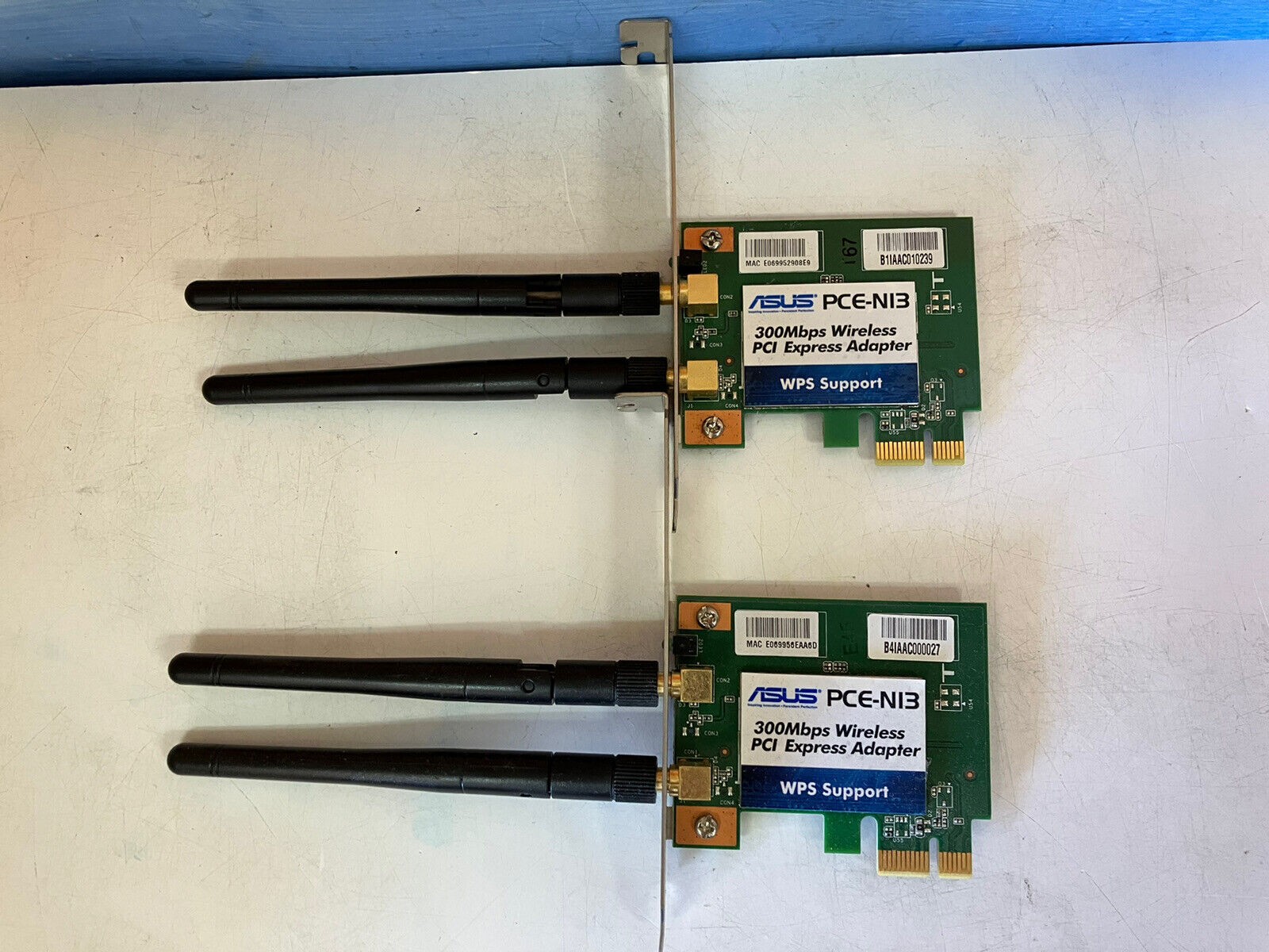 ~ LOT 0F 2 ASUS PCE-N13 Wireless-N Network Adapters 300Mbps PCI Express PCIE
