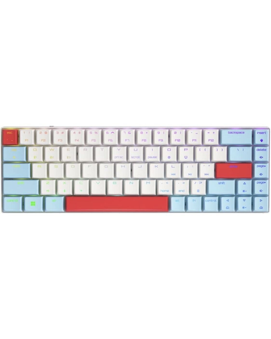 CHERRY MX-LP 2.1, WIRELESS, Bluetooth, MX LOW PROFILE  RGB SWITCH, RedWhiteBlue