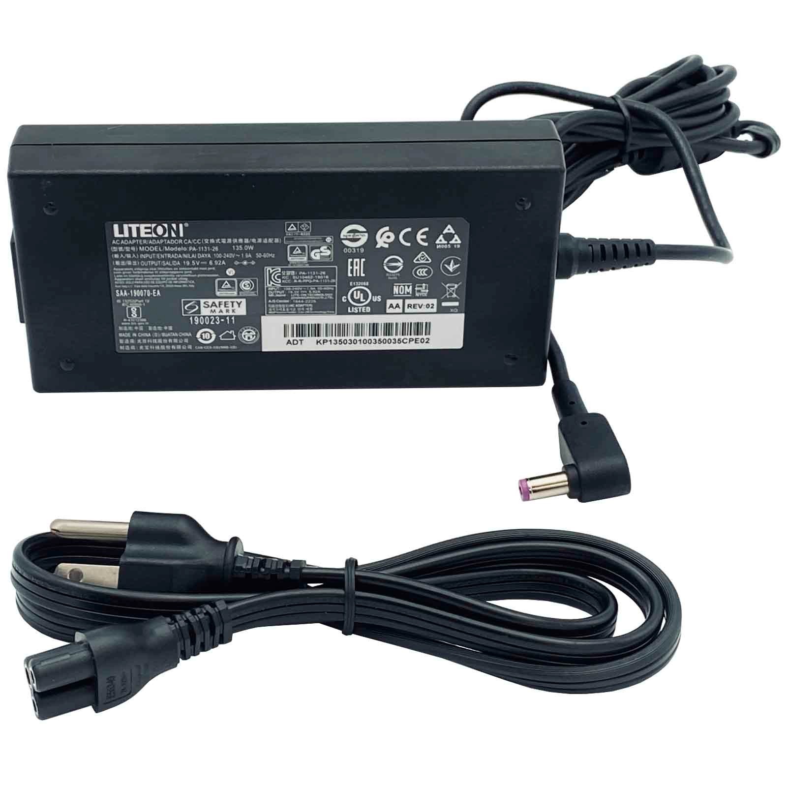 Genuine 135W Liteon AC Adapter 19.5V 6.92A Charger For Acer Nitro V Laptop
