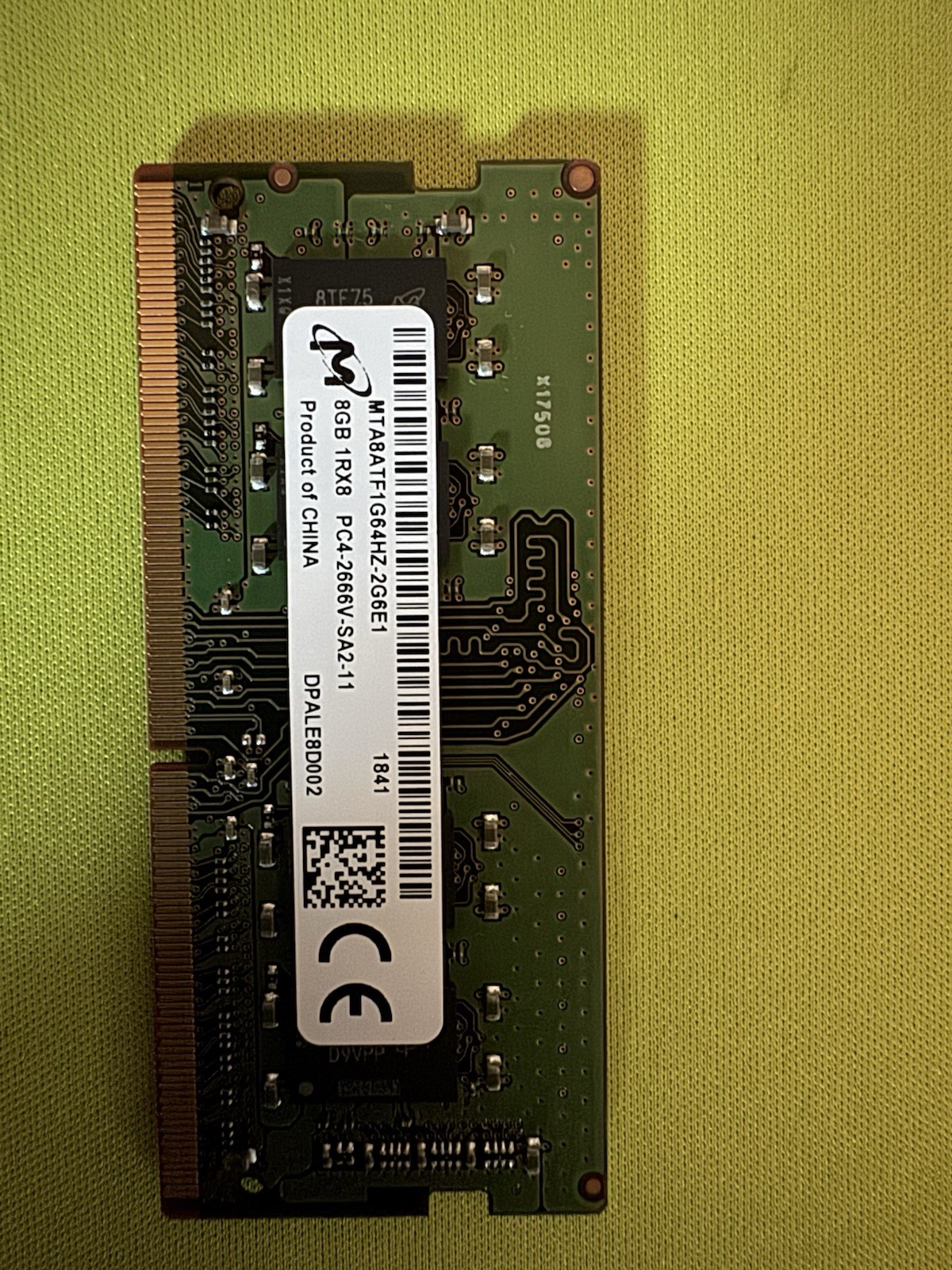 Micron 8GB 1Rx8 PC4 2666 MTA8ATF1G64HZ Laptop Memory *TESTED*