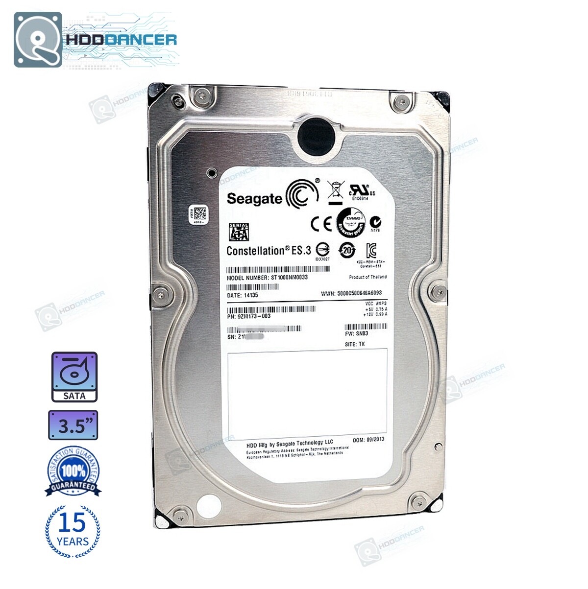Seagate ST1000NM0033 Constellation ES.3 1TB 3.5" SATA 7200RPM 9ZM173 Hard Drive