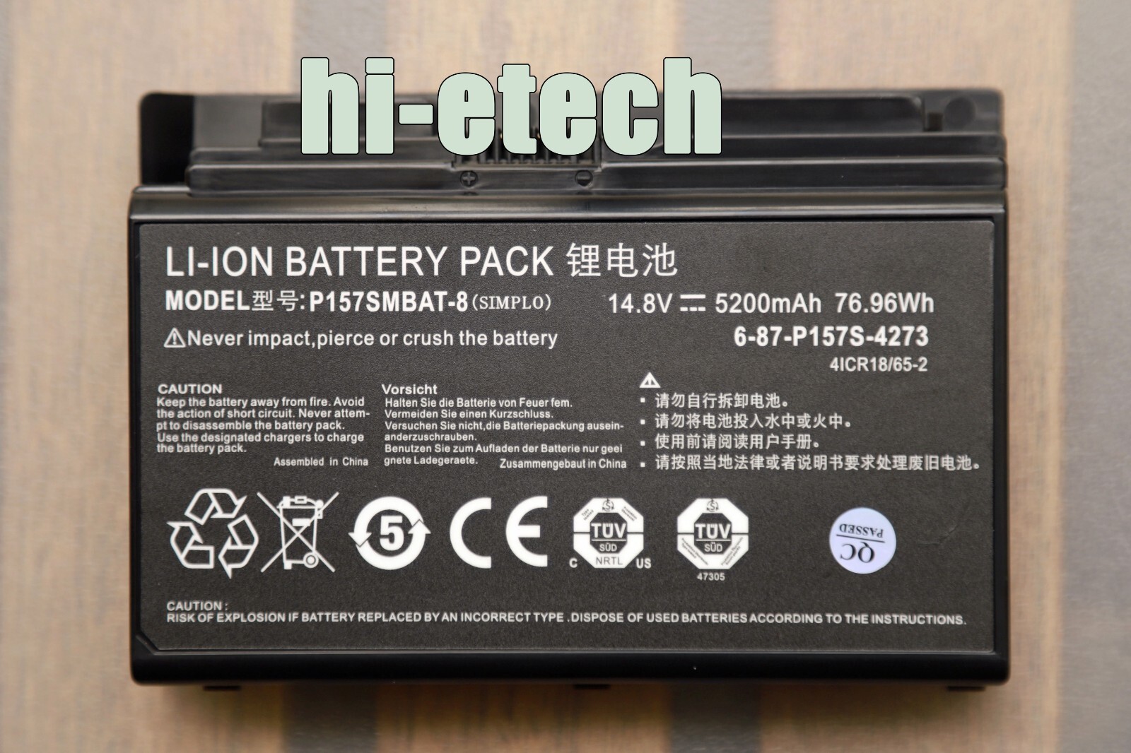 Genuine P157SMBAT-8 Battery fr Clevo Terransforce P177 P157SM Machenike M710C-i7