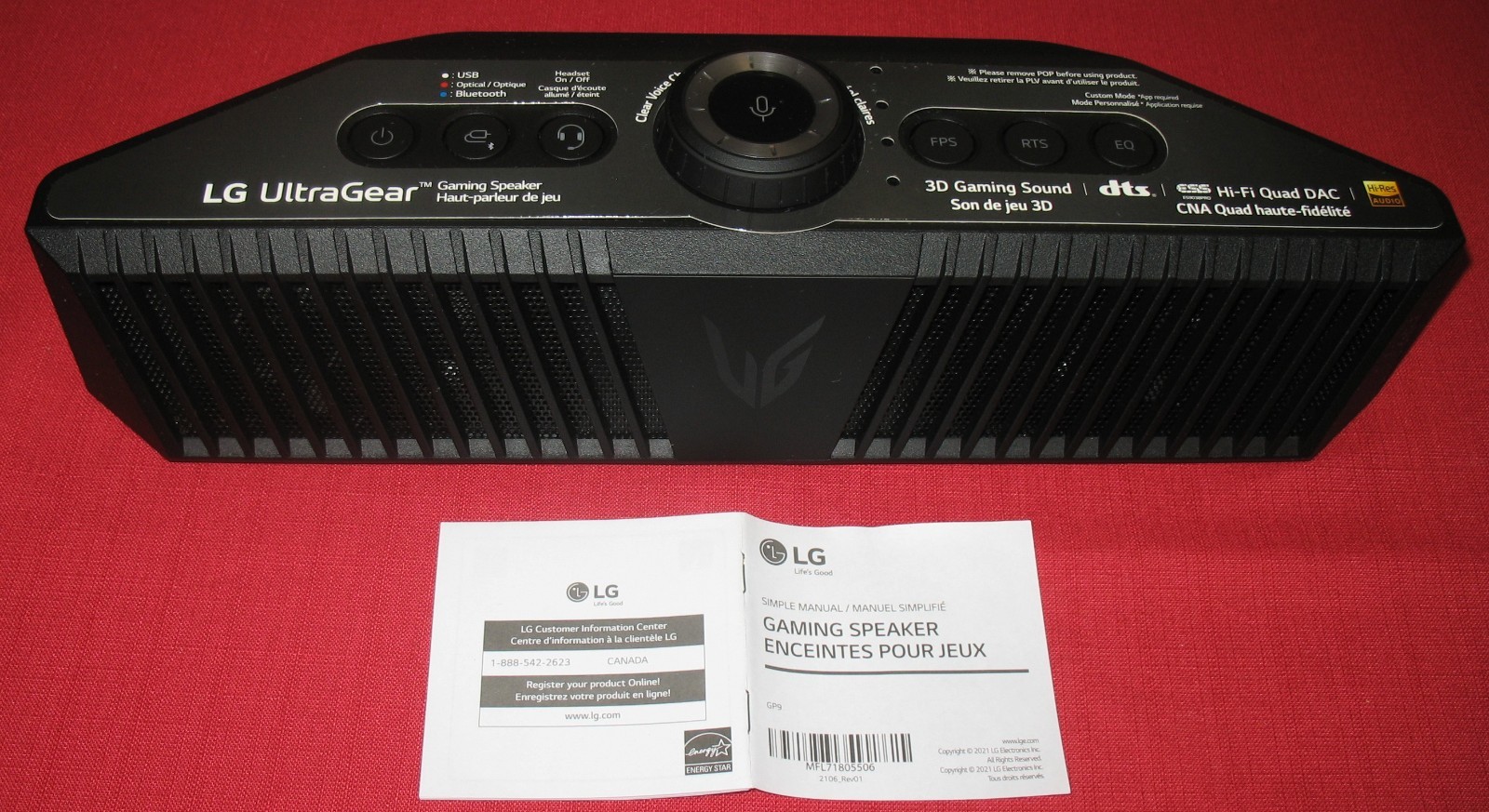 LG UltraGear GP9 Portable Gaming Speaker With Power Cord