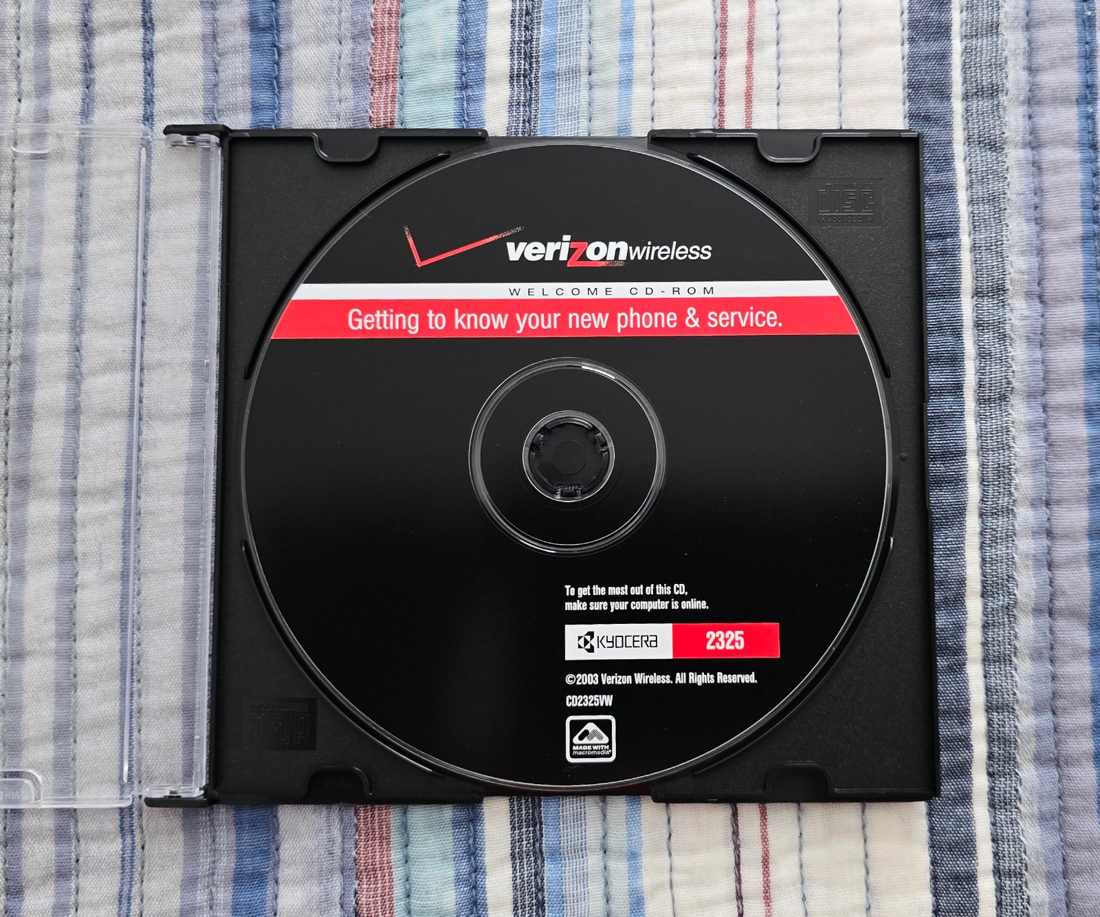 Verizon Wireless Welcome CD / Reference Guide Getting to Know Kyocera 2325 Phone
