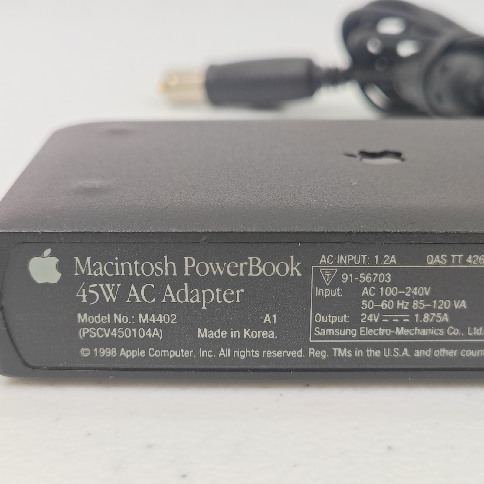 FOR PARTS Apple M4402 Black 24V 45W AC Power Adapter for Macintosh PowerBook OEM