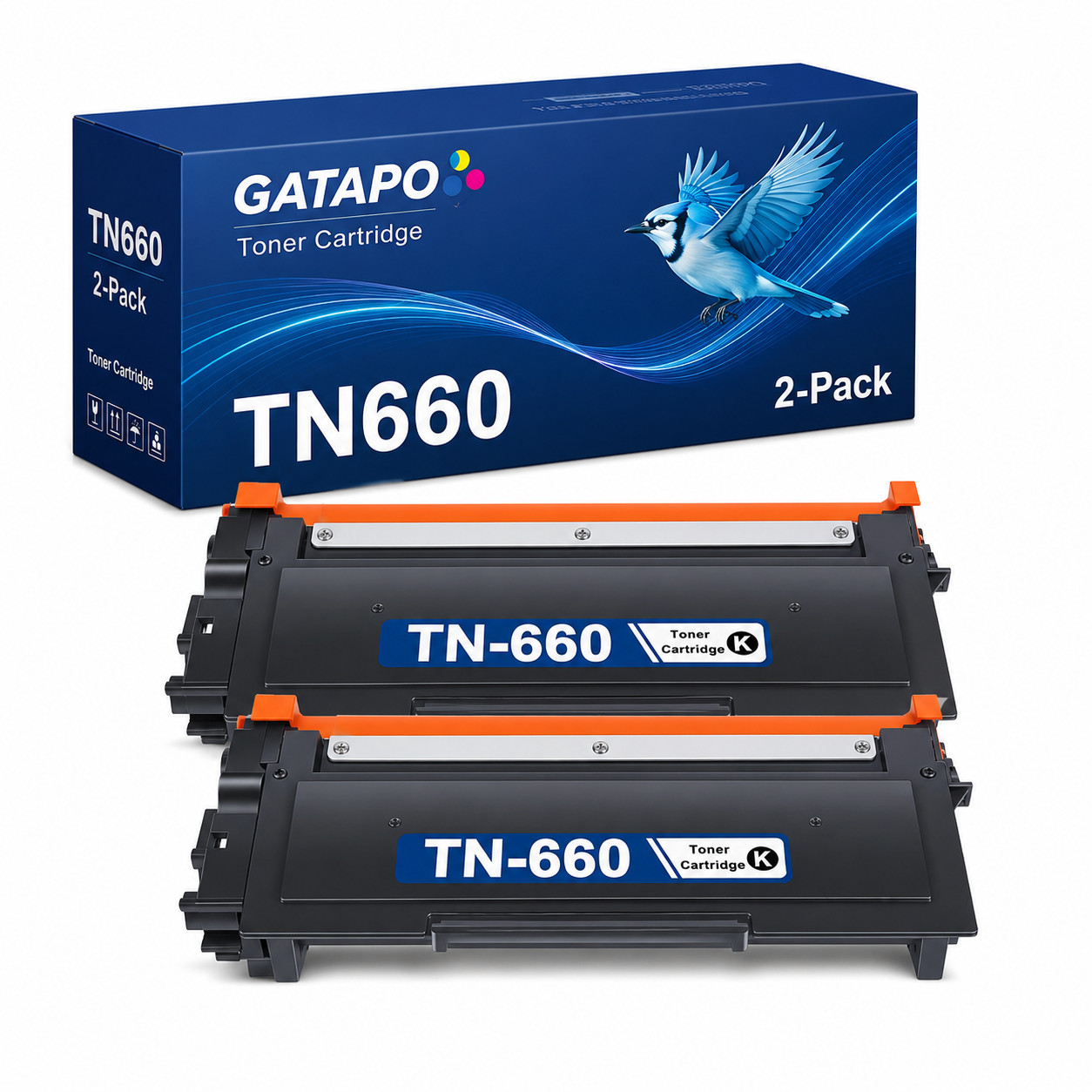  TN660 2Black TN-660 Toner Cartridge For MFC-L2700DW MFC-L2720DW